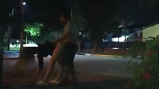 Hot Couple Fucking on the Street in Outdoor with Risky