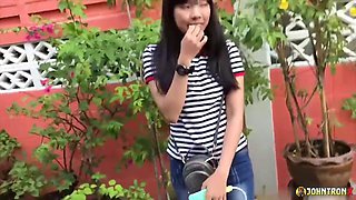 JohnTronX - POV fuck and creampie of the hottest young Thai hairy twat