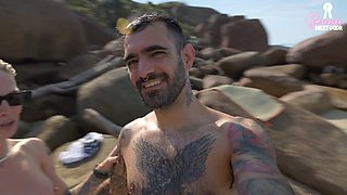 Adventurous journey to a nude beach in Brazil - Wild outdoor sex - SammmNextDoor rendezvous Night #30