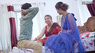 Desi Indian Husband Teaches You How to Satisfy Two Desi Wives at the Same Time ( Full Threesome Movie )