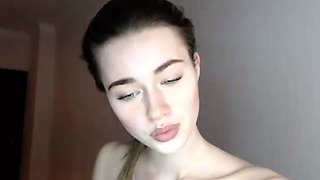 Russian Blonde Babe Masturbating her pussy on webcam