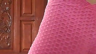 Sexy and Super Sweaty in Pink Jumpsuit