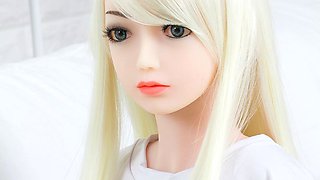 Perfect Deepthroat young Mini Love Doll has big boobs Blonde hot Cumshot