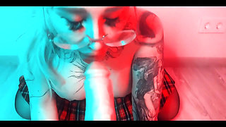 I Suck Cock Deep and Masturbate It with My Big Boobs and Sex Machine Fucks My Tight Holes