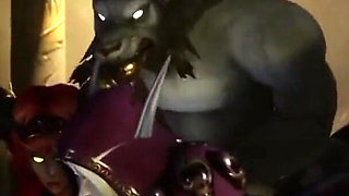 Two elves and two werewolves orgy gangbang