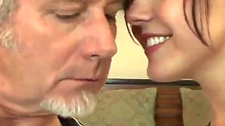 Busty teen Sadie Holmes sucks and fucks old cock to get her creampie
