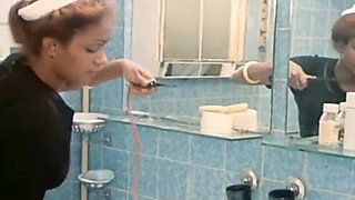 Maid's Steamy Enema Seduction with Fiery Redhead Teen