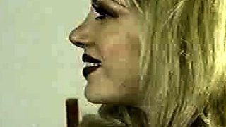 Amateur horny young blonde fingering pussy