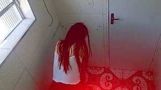 Naughty Teen Fucks Stranger Doggy Style in Disco Bathroom - No Condom Creampie