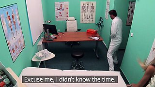 Fake Hospital Sweet blonde Russian eats docs cum