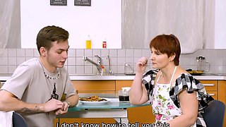 Sexually active redheaded grandmother gets to take dick