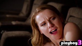 Russian cougar having sex in the cinema