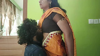 Vaishnavy and Sharun Raj long lip lock part 4, Mallu couple hot lip lock, Lip lock in saree, Saree romance with hot lip lock