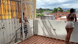 I Give My Stepsister a Nice Fuck on the Terrace Railings in Exchange for Opening the Terrace Railing so She Can Go Down