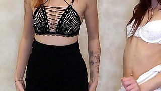 Two Horny Girls Do Striptease for You