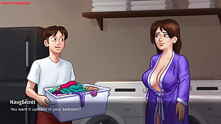 Naughty Dude Hits The Spot With His Hot Sexy Landlady MILF During Sensual Massage -  Summertime Saga 05