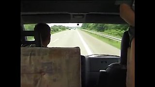 Hot 19-Year-Old Brunette Teen Spitroasted in Van by Two Guys