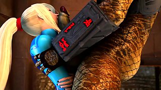 Titty blonde hentai in a cave full of monsters