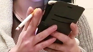 Pregnant MILF Smoking Cigarette