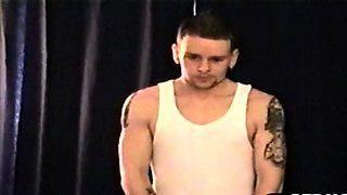 Str8 stud solo wanking his huge cock