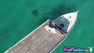 Beautiful blond hair babe mom shows horny body