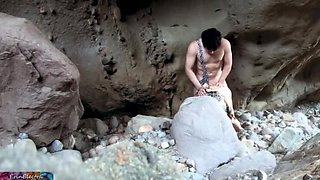 Blonde Cave Girl Gets Her Holes Destroyed by Big Cock in Wild Outdoor Fuck