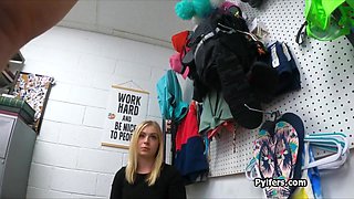 Thicc blond teases and pleases hot officer