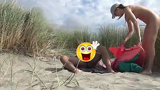 Hot blowjob on the beach