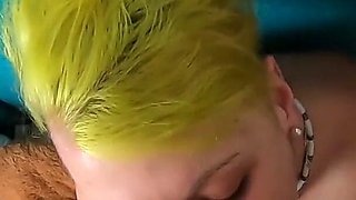 Afternoon blowjob in the bedroom with cum swallowing