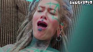 Hard ANAL fuck for Tattooed Girl Balls Deep Assfuck for