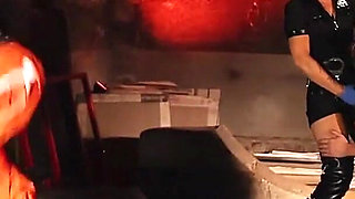 Pt1 Slave Training in a Basement & Double Domination: Sissy Fucked, Slave Whipped - Mistress Julia & Diane K