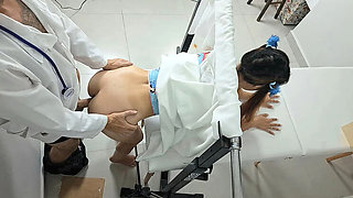 Naughty Gynecologist Caught Fucking Teen Patient in Hot Hospital Exam - Redhead Squirts Hard
