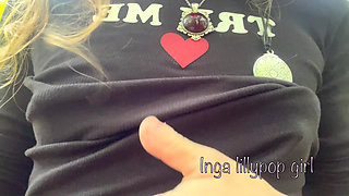 Lady Plays with Her Tits in the Forest