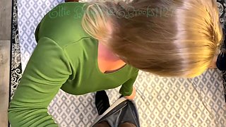 Horny granny Interracial blowjob video