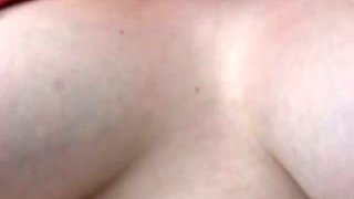 Blonde pregnant slut masturbating using purple dildo