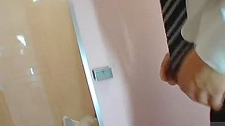 Japanese chick gets fucked in the toilet