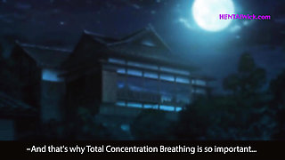 ''Total Concentration Breathing'' A Night of Passion on the Rooftop - Exclusive Hentai Parody, ENG Sub