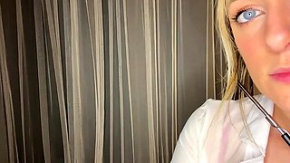 Miss Cassi ASMR - School Nurse Gives a Titjob