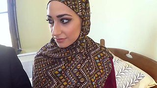 Arab girl sucks that hard pecker clean after being shagged