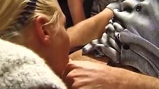 Natural Titted Blonde From Germany Taking Two Loaded Cocks