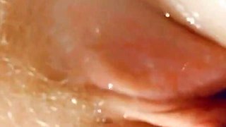 Cuming on My Hairy Petite Pussy