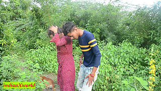 18yrs Boy Fucking New Girlfriend at Jungle! Indian Outdoor Sex
