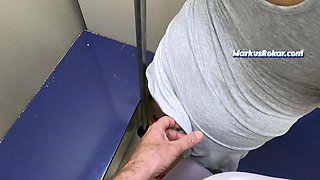 My Girlfriend Suck a Stranger Old Man in The Train! Dick Flash Grinding
