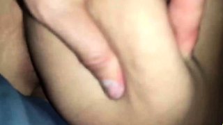 Amateur couple tearing up in public on the night railway