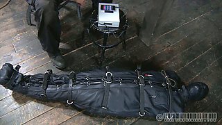 Ridiculously horny master puts his slave in sleep sack
