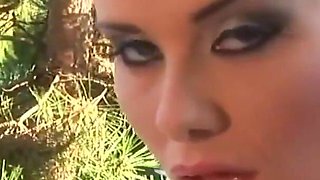 Blonde Badane gets horny in front of the old man and masturbates on a chair