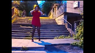 Hot MILF Za Za Solo BDSM Outdoor in HD - Amateur Slave Chains Fun