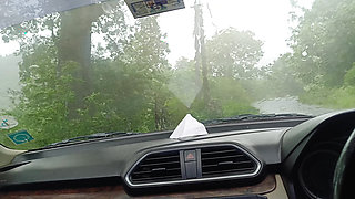 office girl enjoying roleplay romance in car