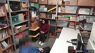Thick latina teen shoplifter gets caught by security