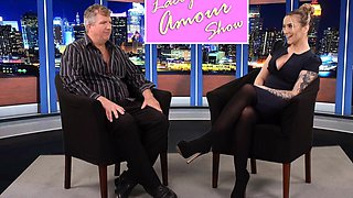 CFNM facial GF gives BJ in live TV show